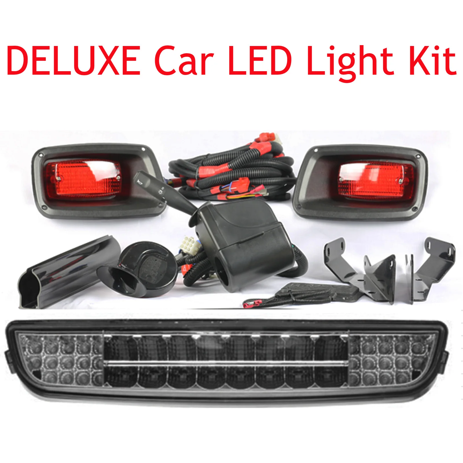 

New For EZ-GO TXT Golf Car Light DELUXE / BASIC Kit LED Headlight + Taillight