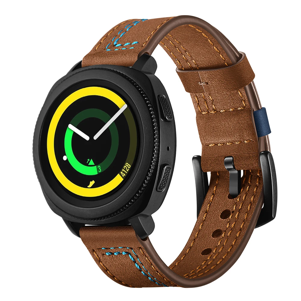 

Route Leather Strap For Samsung Galaxy watch 4 classic 46mm active 2 22mm/20mm Smart watch band Correa Samsung Gear S3 Frontier