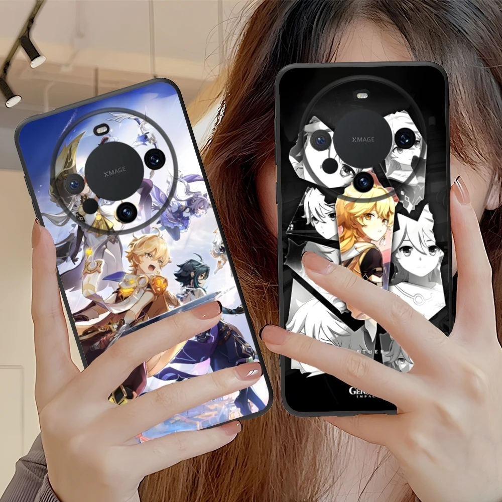 Чехол для мобильного телефона Genshin Impact Aether Huawei Mate 60 50 40 30 20 10 Pro Plus Lite E 5G черный