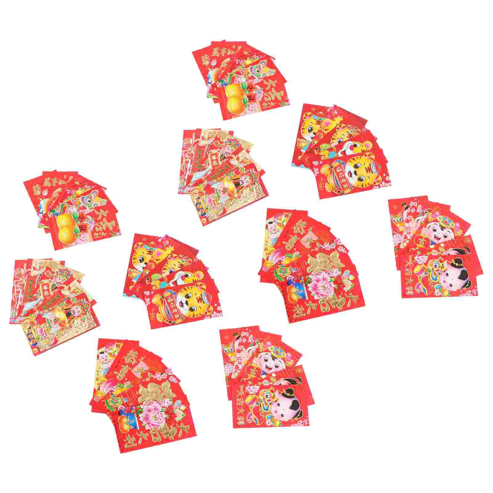 

50Pcs Envelops Paper Red Envelopes New Year Red Packets 2022 Red Envelope for Festival Home Decor Gift