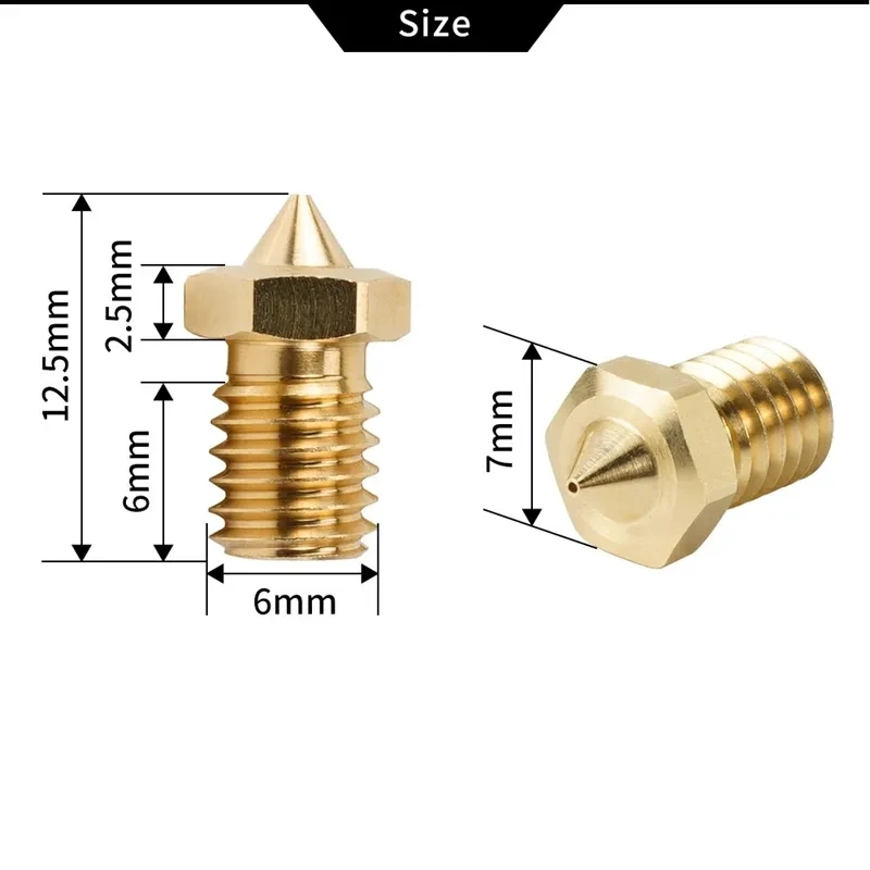

New Clone CHT Nozzle 0.4mm 0.6mm 0.8mm E3D V6 Brass Copper Nozzles High Flow Extruder Print Head For 1.75mm 3D Printer Parts
