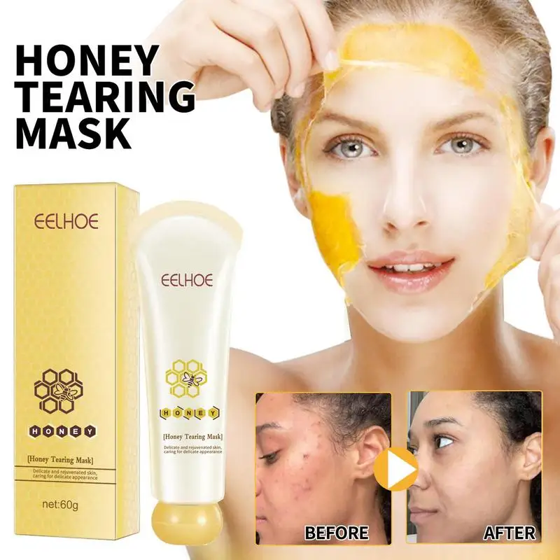 

Honey Tearing Peel-off Mask Hydrating Brightening Facial Masque Shrink Pore Oil Control Blackhead White Dead Cells Remover Serum