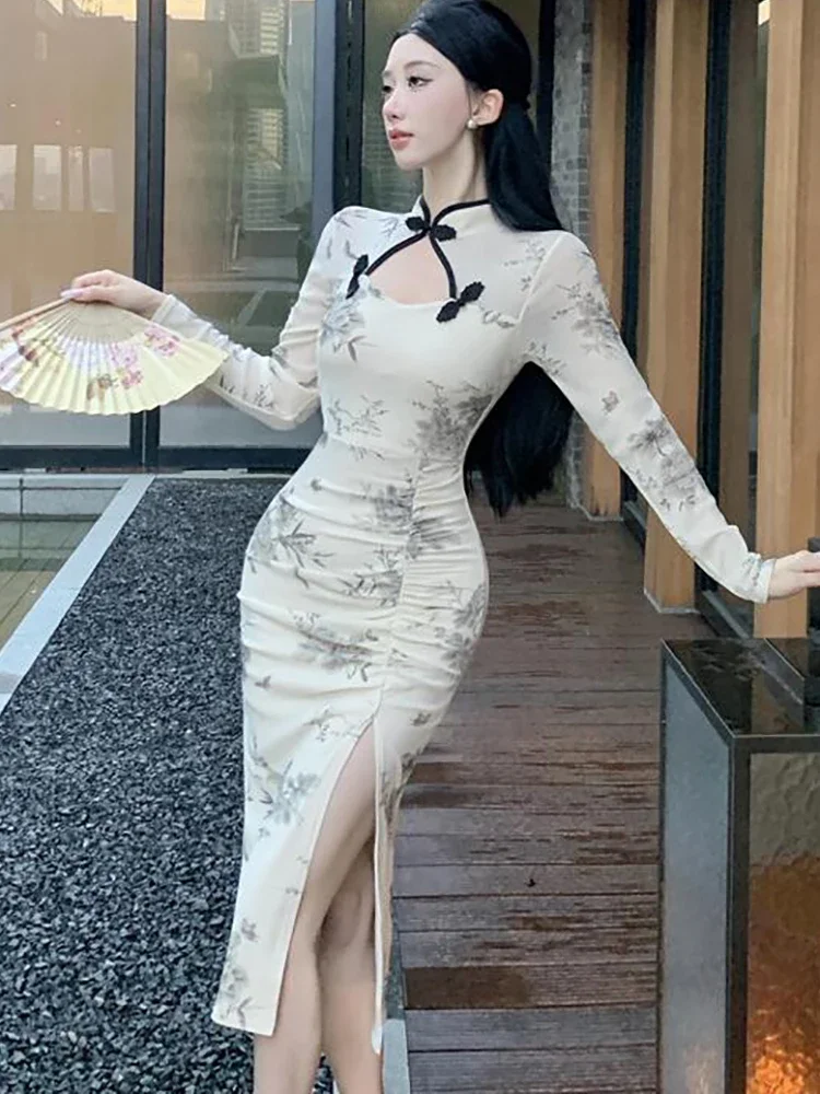 Женское Сетчатое платье средней длины белое ажурное привлекательное облегающее