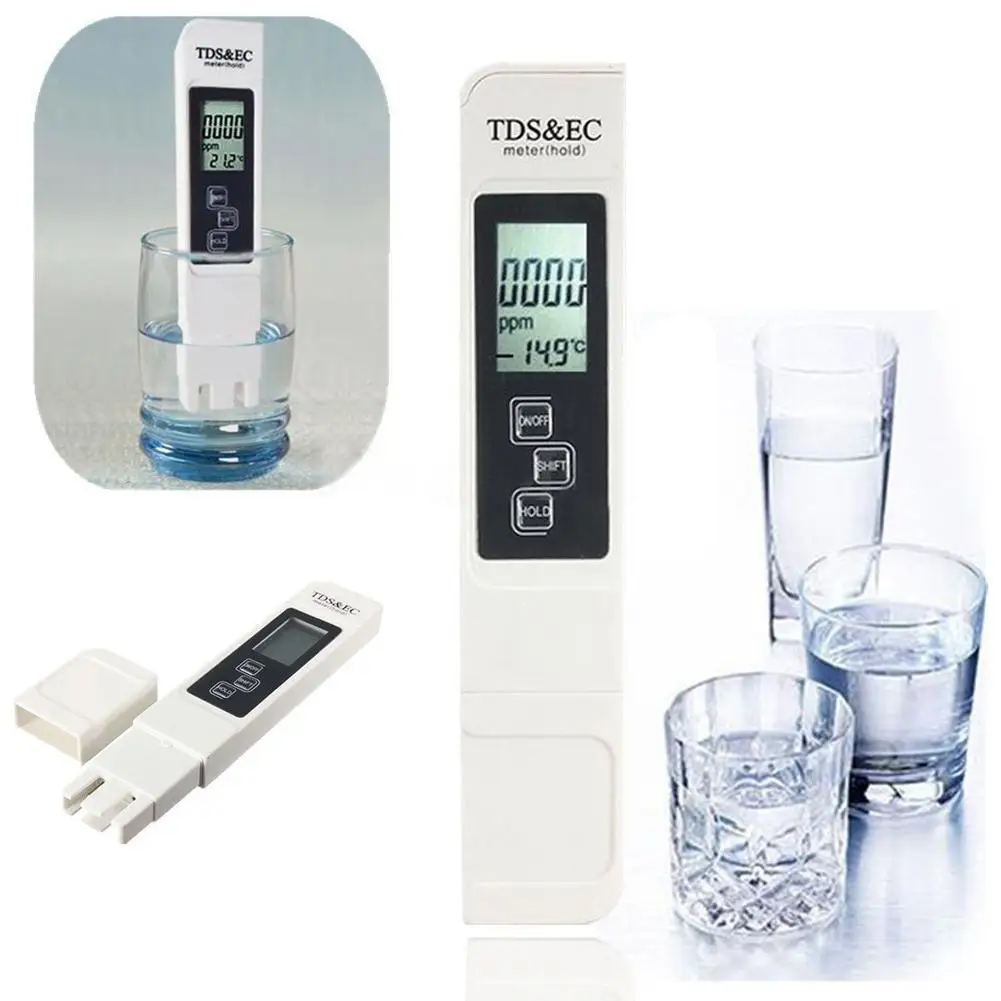 

3 in 1 Digital Water Quality Tester TDS EC Meter Range 0-9990 Multifunctional Water Purity Temperature Meter PPM Tester