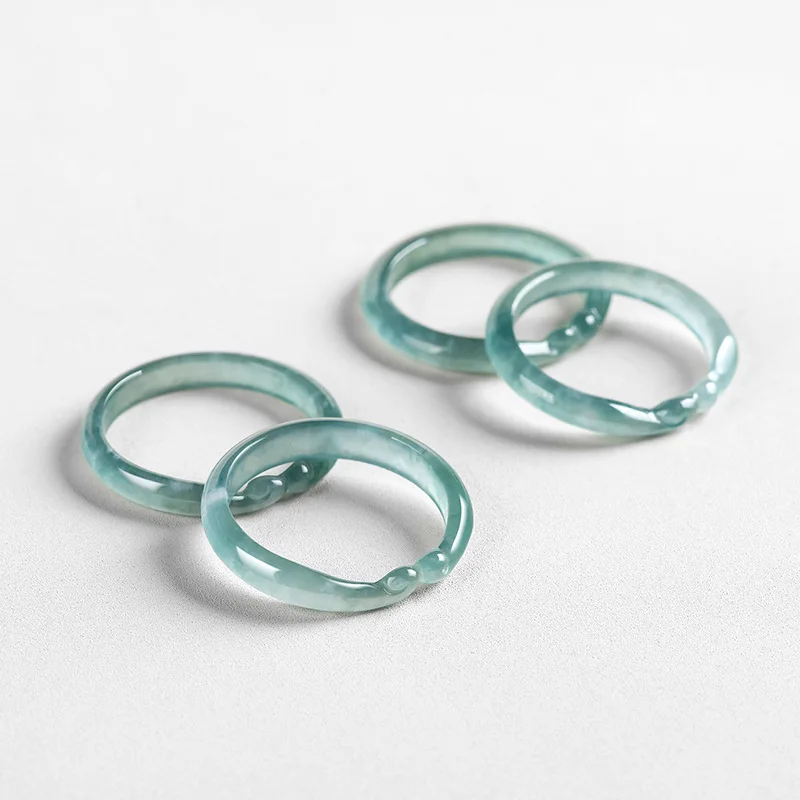 Внутренний диаметр 15 мм-20 мм натуральный ледяной нефрит синяя вода Ruyi плотная