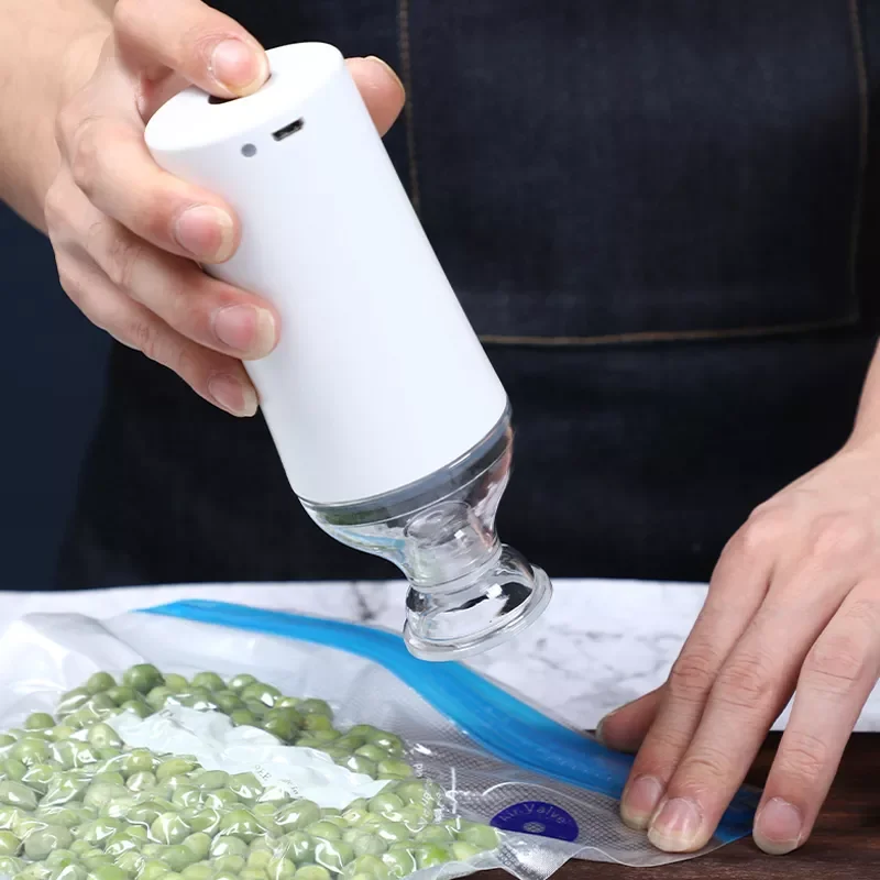 

Portable Food Vacuum Sealer Electric Vacuum Pump Set for Sous Vide Bags Food Preservation Reusable Vacuum Food Storage Bags