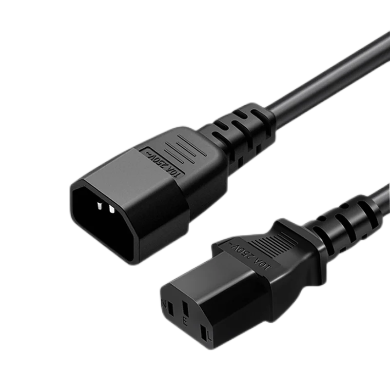 Удлинительный штекер IEC C14 для гнезда IEC C13, 10 А, 3 м, 6 футов