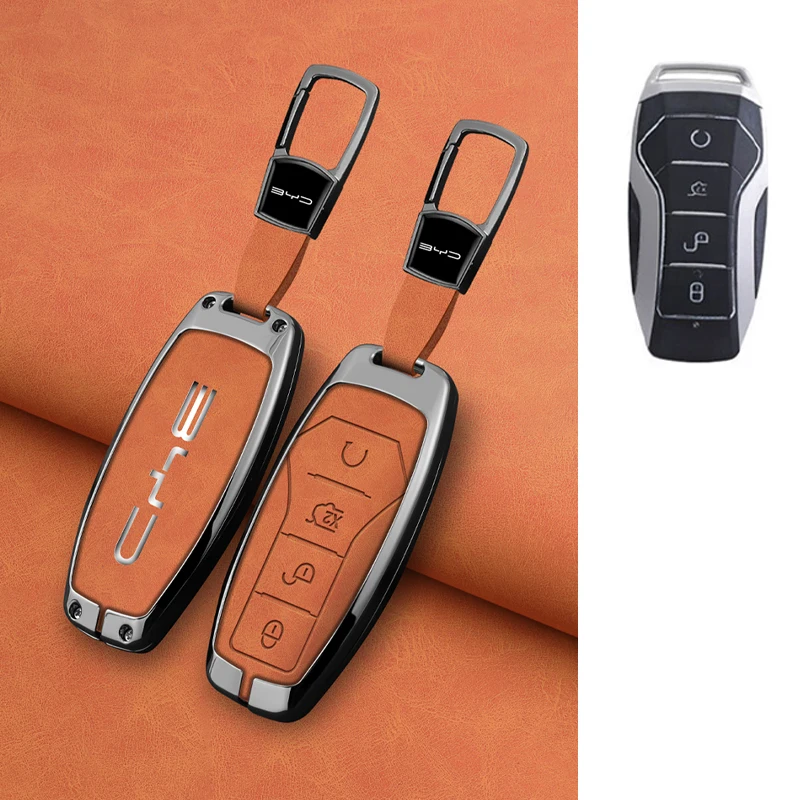 Чехол для автомобильного дистанционного ключа из сплава для BYD Atto 3 Han EV Dolphin Lied Tang Dm Qin PLUS Song Pro MAX Yuan Защитный брелок