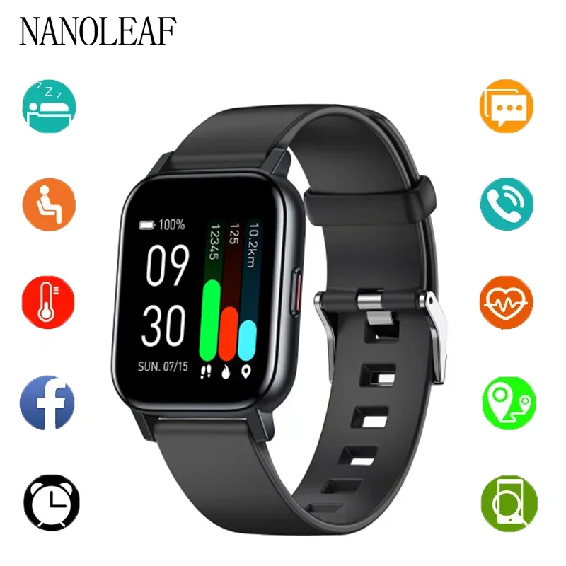 

Smart Watch Men Full Touch Screen Fitness Pedometer Information Reminder Measure Heart Rate Blood Pressure Ladies Wristwatches