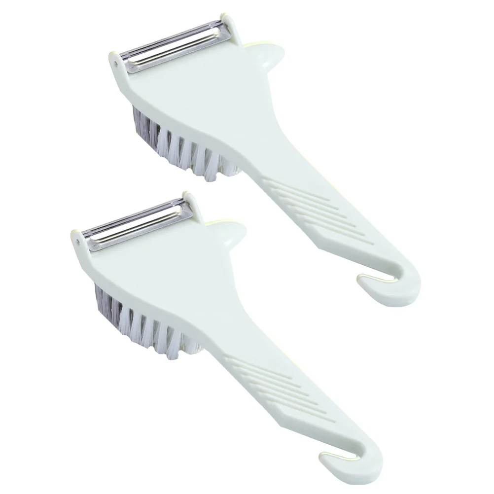 

2Pcs Peeler Brush Chic Safe Nice Cleaning Brush Fruit Peeler