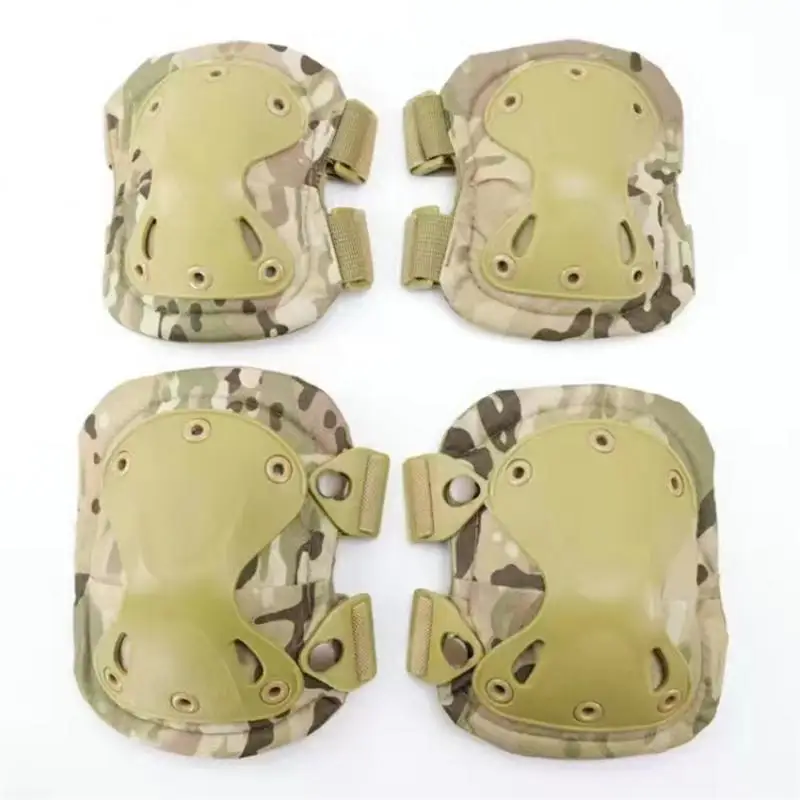 

4pcs/set of knee pad CS tactical Knee Pads & Elbow Pads Hunting climbing field pulley riding exercise Sports protective gear 2