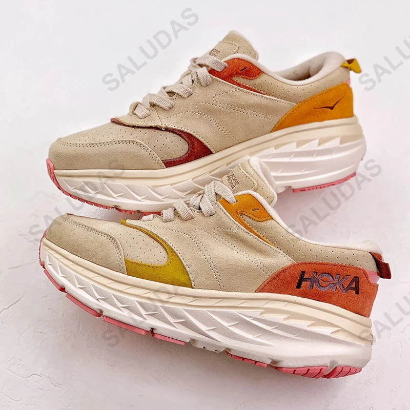 HOKA Women Sport Shoes Bondi L Road Running Shoes Outdoor Light Cushioned Couple Casual Sneakers Men Jogging Tennis Sneakers