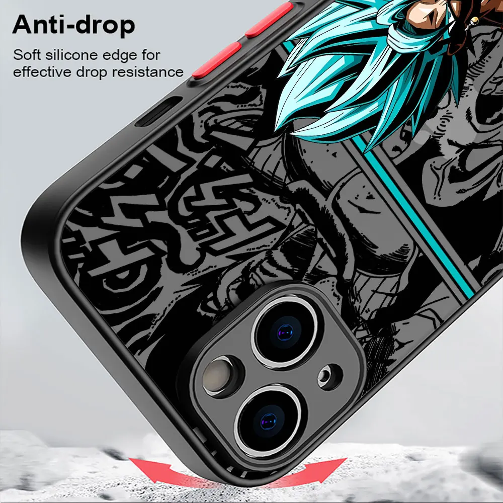 Чехол D-ragons с аниме шариками для Apple iPhone 16 11 13 15 Pro Max 12 14 Plus 7 XR XS Mini матовый чехол