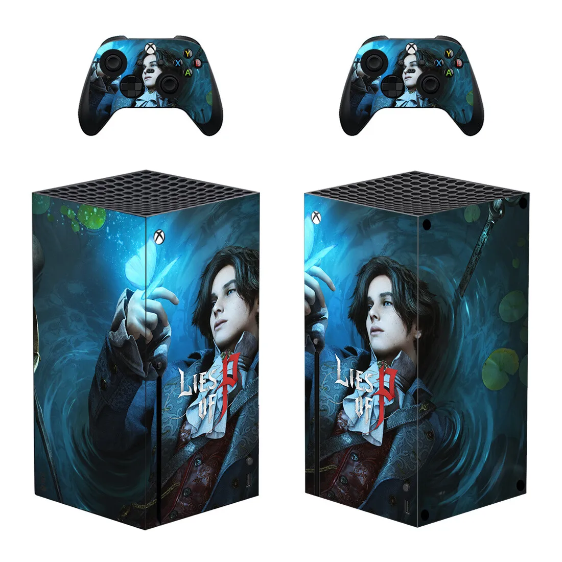 Наклейка для консоли Xbox серии X и 2 контроллера