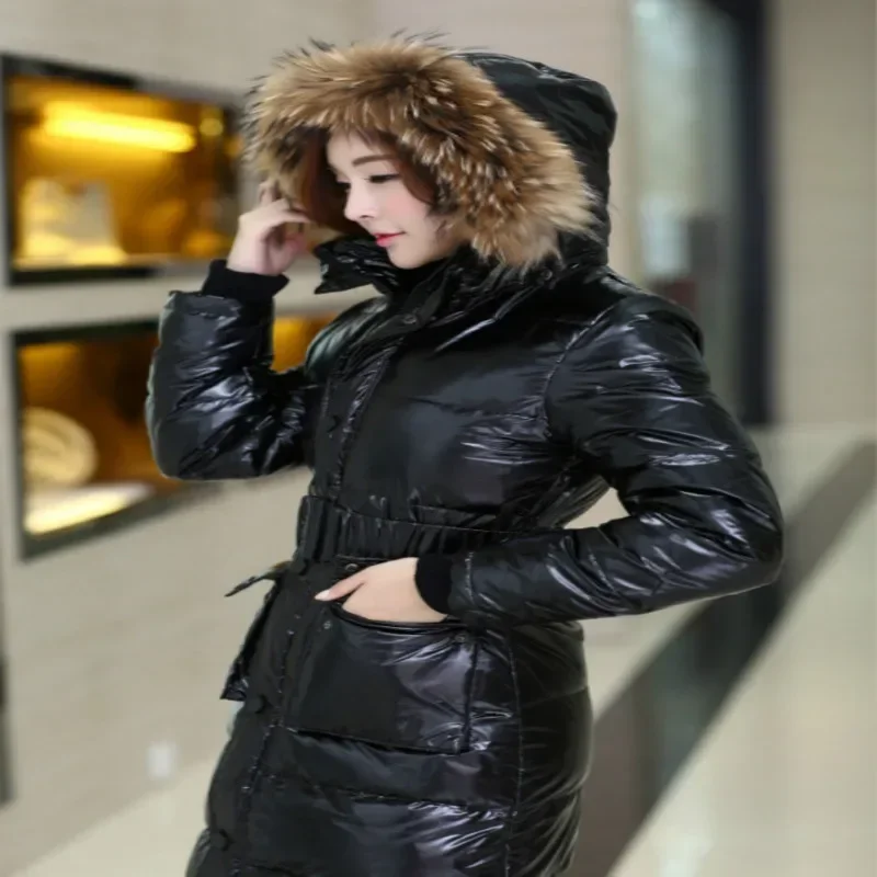 Tcyeek толстый теплый белый пуховик для женщин 2020 новое длинное пальто женская