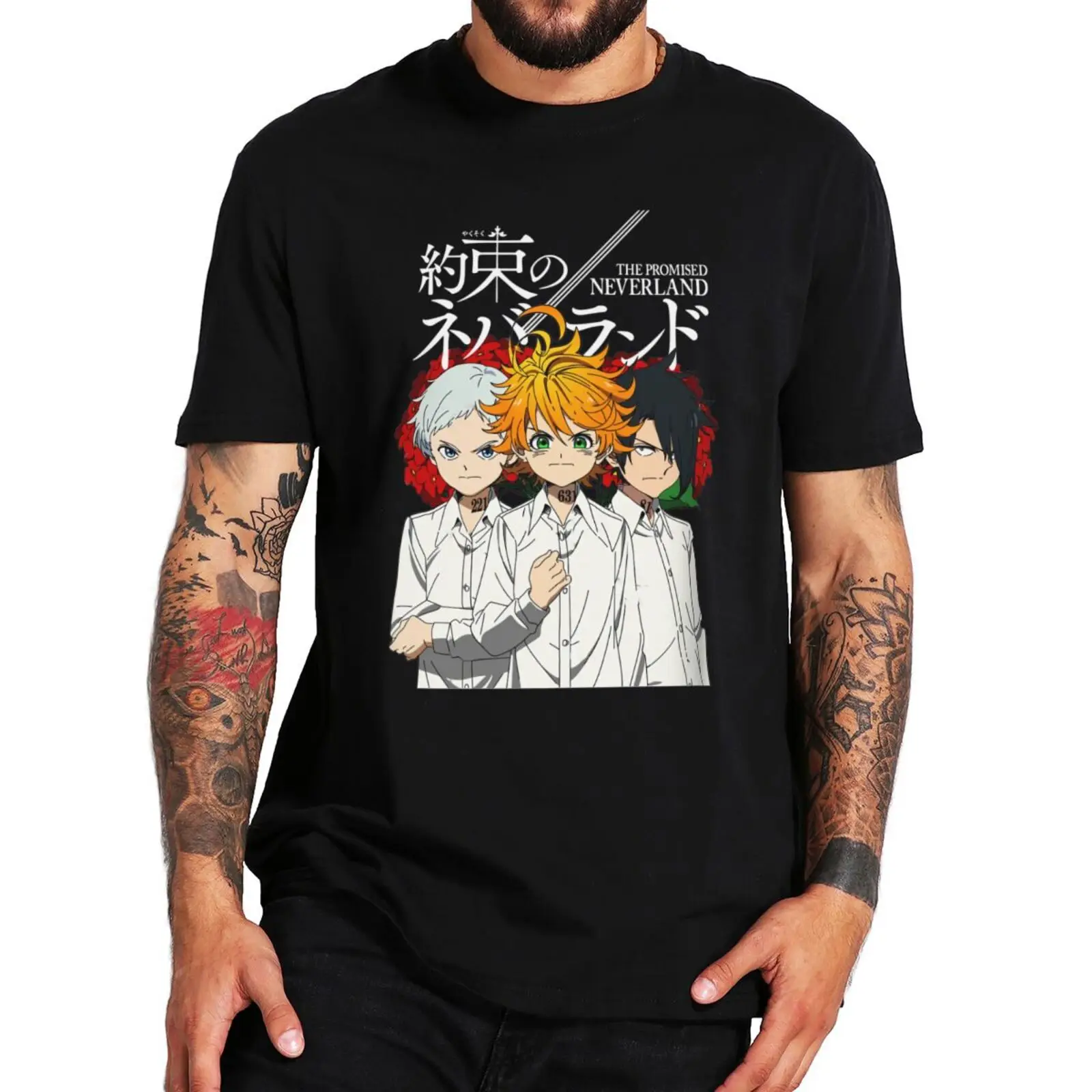 

The Promised Neverland Emma Ray And Norman T Shirt Japanese Anime Yakusoku No Neverland Series Classic T-Shirts 100% Cotton