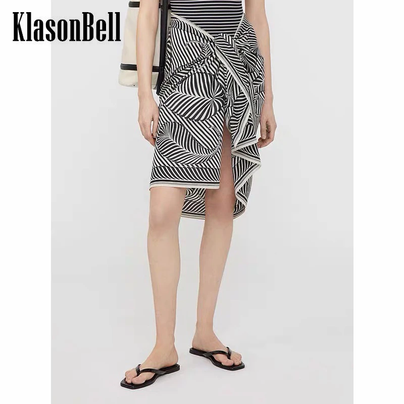 

8.4 KlasonBell Paisley Print Striped Wrapped Skirt Scarf Women A Variety Of Wearing Methods