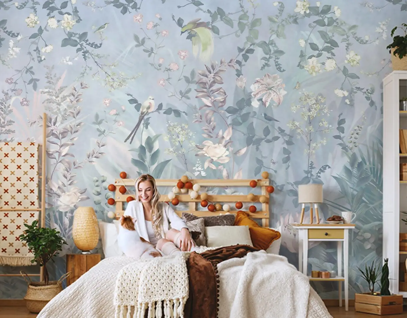 Пользовательские американские цветы и птицы 3d обои красивые лес Фреска для