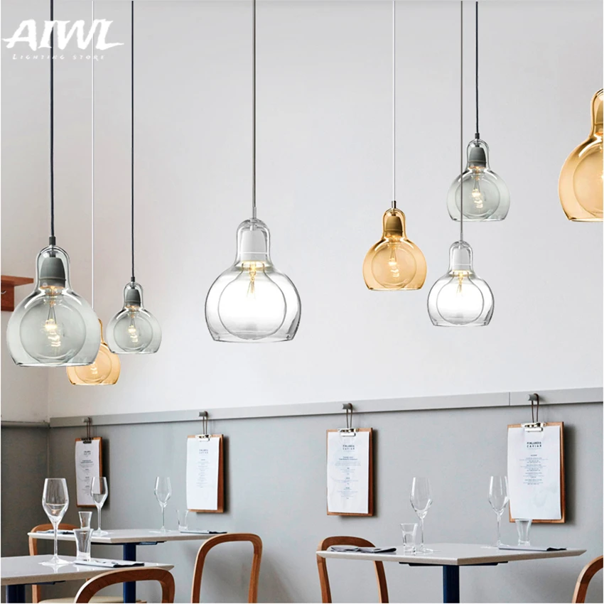 

Modern Lamp LOFT Pendant Lights Clear/gray/amber Glass Pendant Lamp Lampshade Hanging Lamp Cafe Bar Restaurant Lighting Fixtures