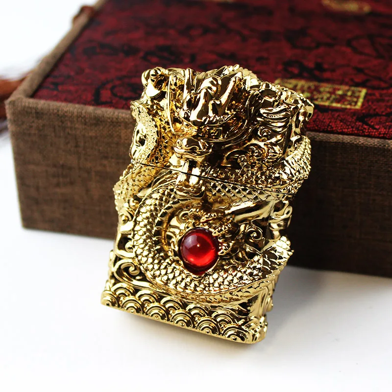 

Five-Side Carving Windproof Kerosene Lighter Creative Lighter Smoking Accessories Gadgets for Men