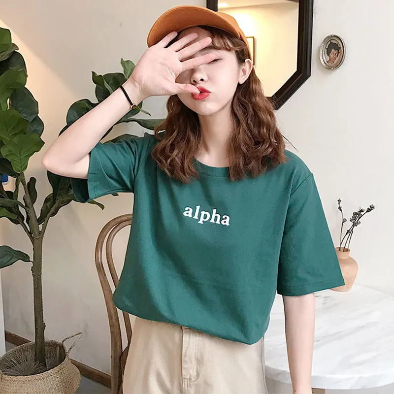 

100% cotton white short-sleeved T-shirt GRAY22