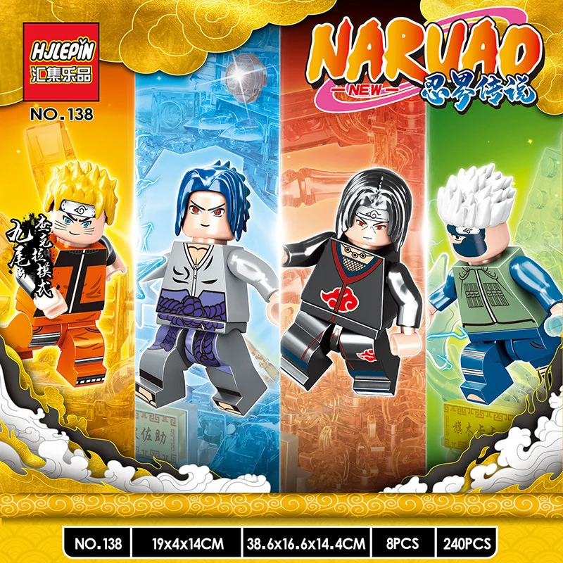 

4 Sets Compatible with Lego Naruto Minifigures Toys Naruto Sasuke Itachi Uchiha Kakashi