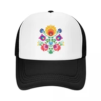 classic poland folk floral trucker hat women men custom adjustable unisex polish floral print baseball cap hip hop snapback caps