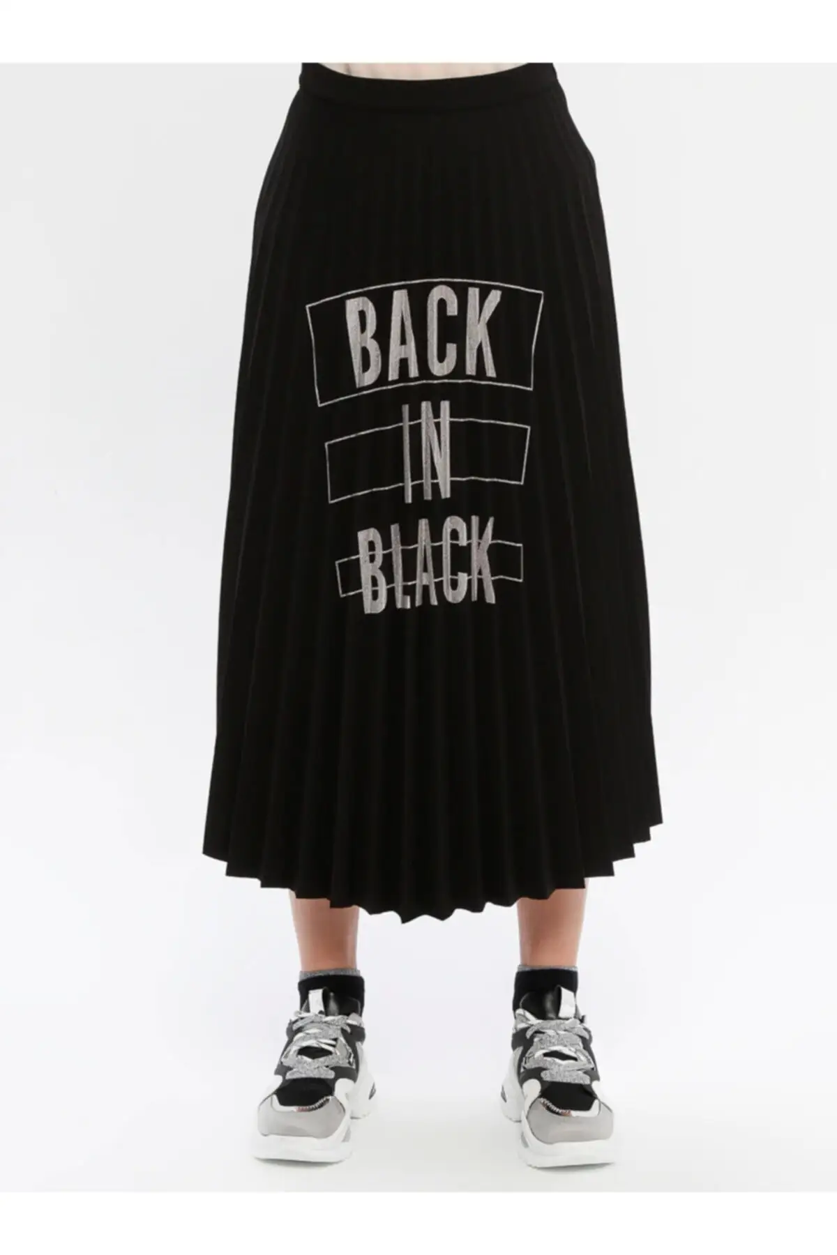 

Women's Black Pleated Skirt Women Muslim Clothing Skirt