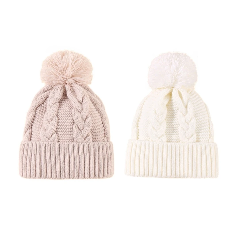 

Baby Winter Warm Knit Hat Infant Toddler Kid Crochet Hairball Beanie Cap Winter Knit Baby Hat Twist Warm Beanie for Baby