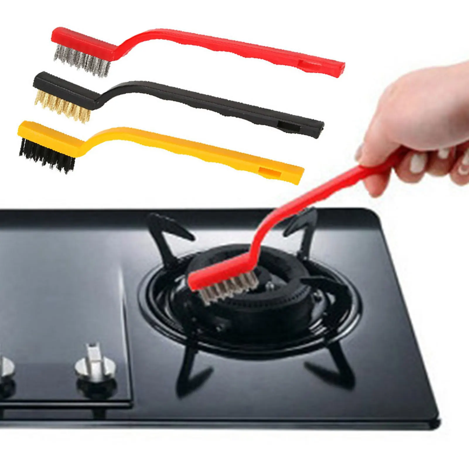 

3Pcs Stove Cleaning Brushes Stain Removal Metal Wire Brushes Cleaning Wire Brush Kitchen Tool Convenient Kitchen Gadgets