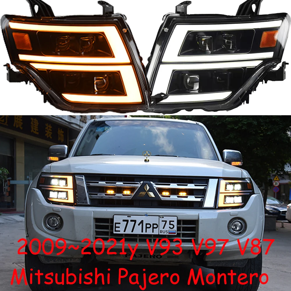 Автомобильный бампер montero фары для Mitsubishi pajero передние V93 V97 V87 2009 ~ 2021y светодиодные
