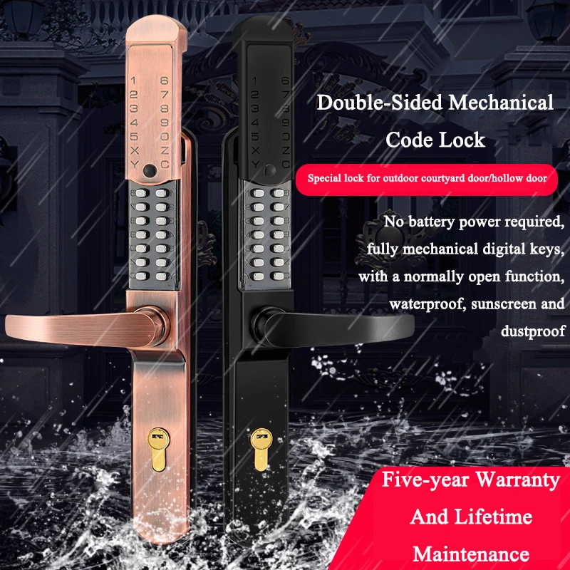 

New Zinc Alloy Keyboard Password Mechanical Door Lock Iron Door Copper Door Stainless Steel Door Anti-corrosion Color Optional
