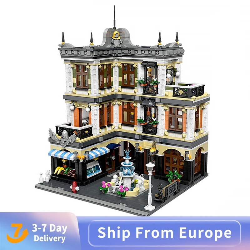 89113 г. эксперт городской центр уличный вид MOC фонтан торговая площадь 3420 деталей