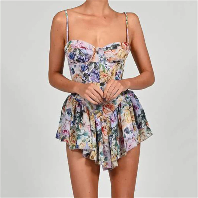 

2022 new fresh, cute and sweet summer style sling small floral dress