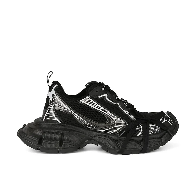 

2023 Дизайнерская Женская Вулканизированная обувь с дышащей сеткой и толстой подошвой, черные женские кроссовки Warrior Dad