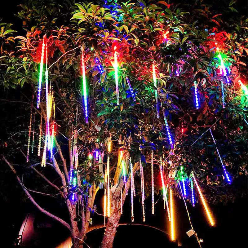 

30/50cm Meteor Shower Rain LED Fairy String Lights Festoon Street Garland Christmas Decorations for Home Outdoor New Year 2024