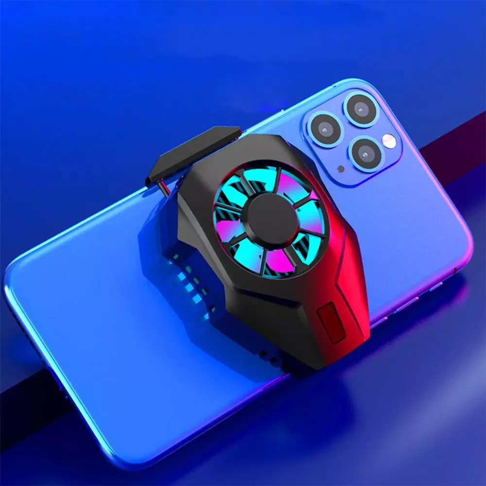 

Universal Mobile Phone Radiator Cooling Fan Semiconductor Radiator Phone Cooler Fan Heart Sink Game Pad Holder Stand Mute Fan