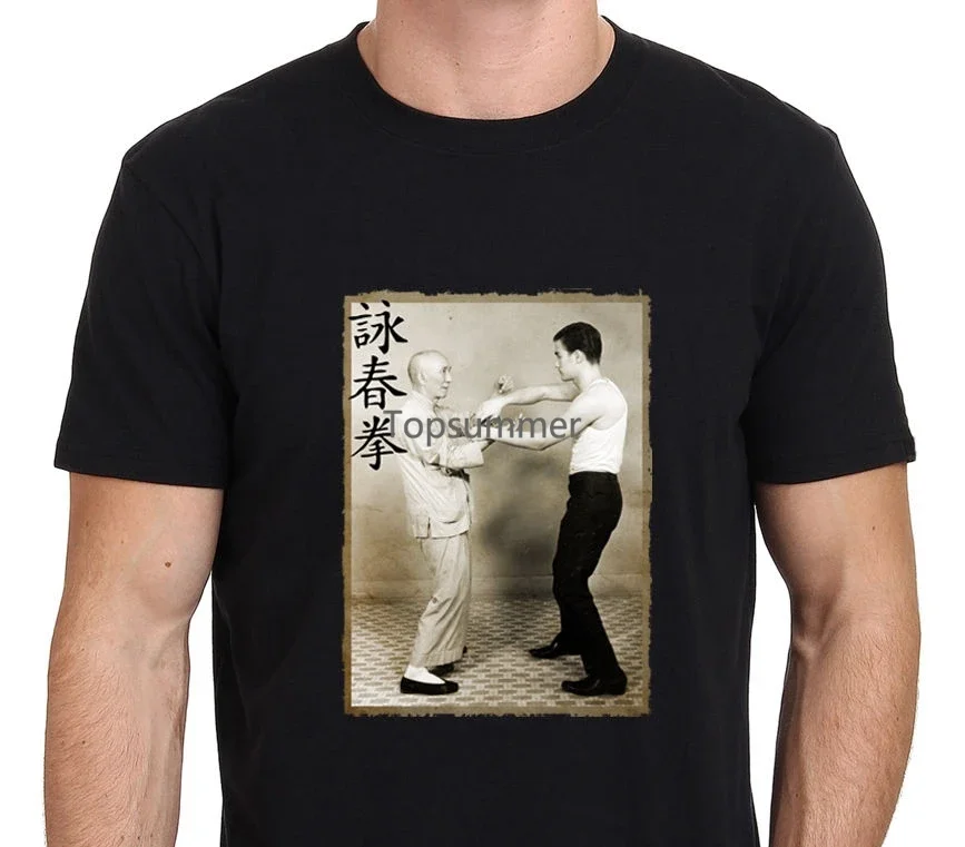 2018 брендовая футболка мужская модная Брюса Ли и Ип Wing Chun Kung Fu
