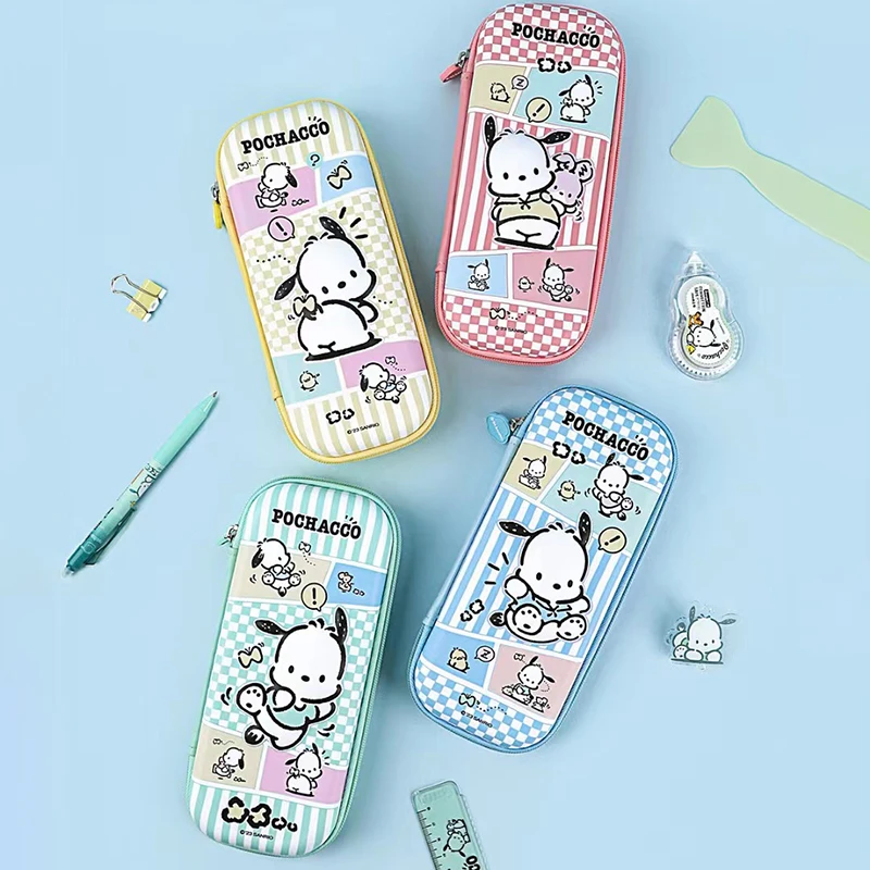 

Kawaii Sanrio Anime Pencil Box Cute Pochacco Cartoon Portable Cosmetic Bag Pencil Case Stationery Originality Children Gifts
