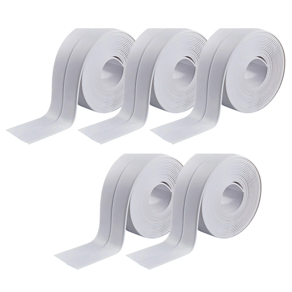 

5 Rolls Seam Waterproof Adhesive Tape Self Caulk Strip Peel Stick Gaff Protector Bathtub Pvc Bathroom Shower Sink Sealing