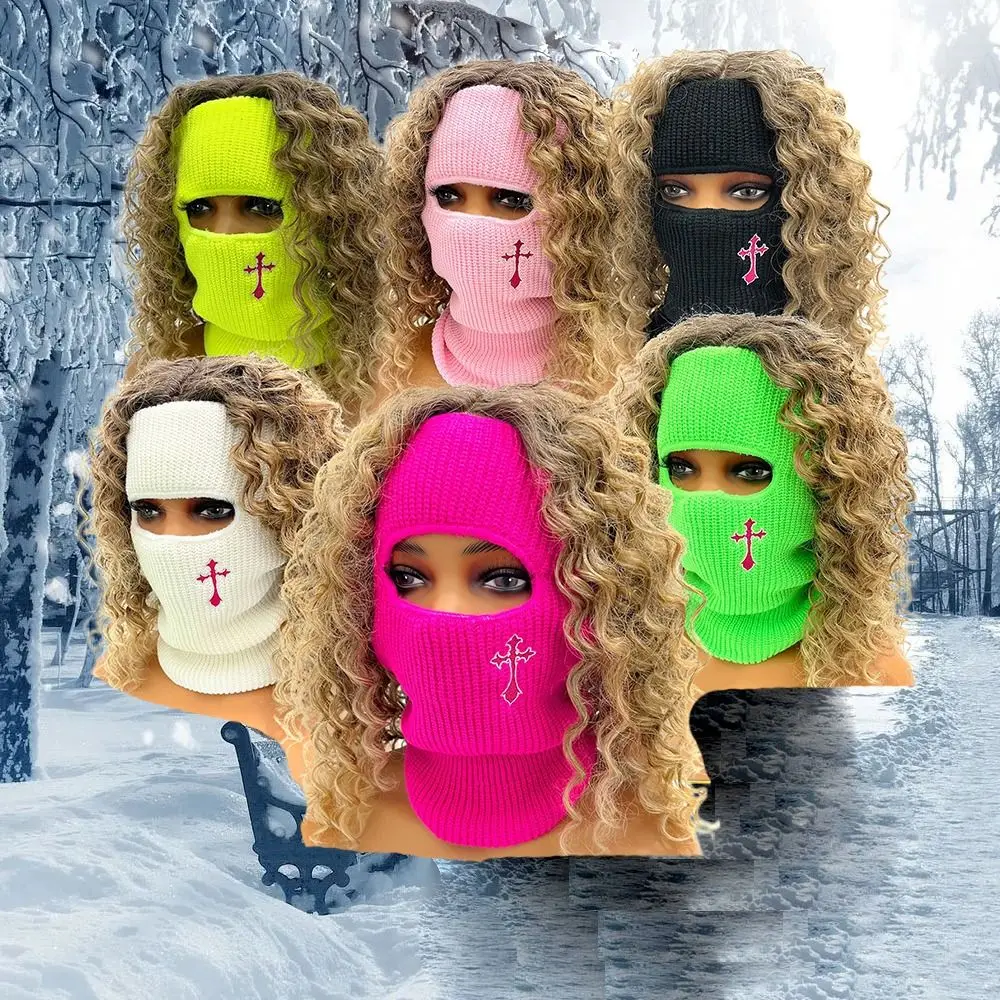 Трикотажная шляпа с вышивкой трикотажная ветрозащитная Женская Обложка для