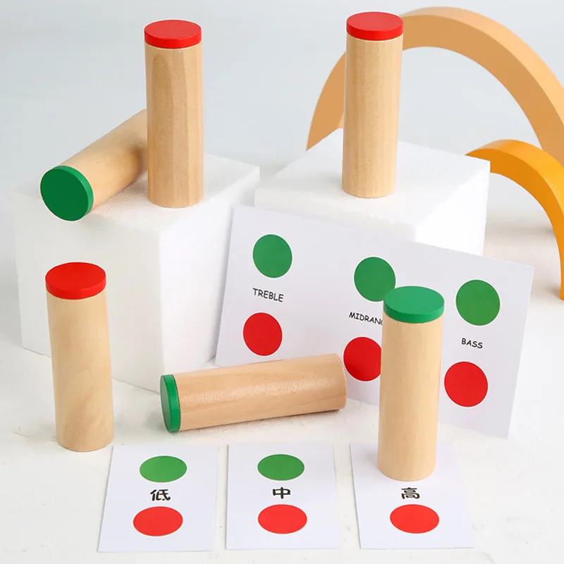 

Montessori Materials Three Step Sound Bucket Treble Midrange Bass Baby Educational Sensorial Toy Sound Collection Shaking Tube