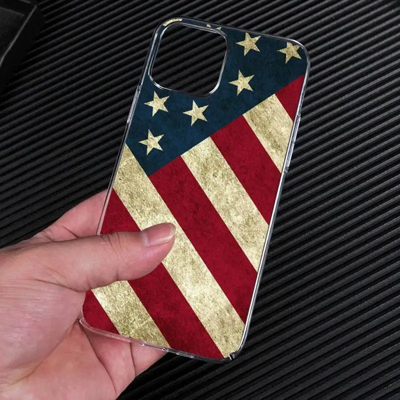 Прозрачный чехол с американским флагом для телефона iphone 13 12 11 Pro Max Mini XS 8 7 Plus X SE 2020