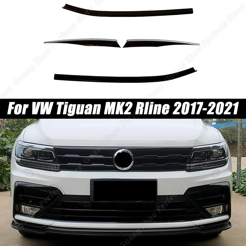 

Для VW Tiguan MK2 Rline 2017 2018 2019 2020 2021 передний бампер сетка Центральная решетка молдинговые полосы отделка автомобильные аксессуары