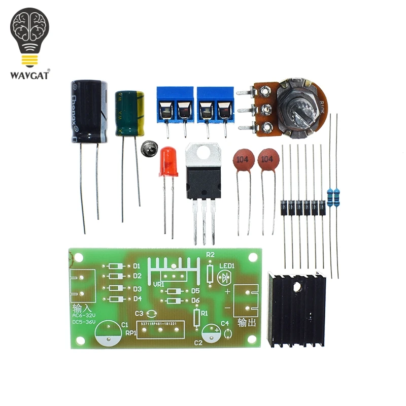 Регулируемый источник питания AEAK LM317 набор для обучения DIY постоянного тока с