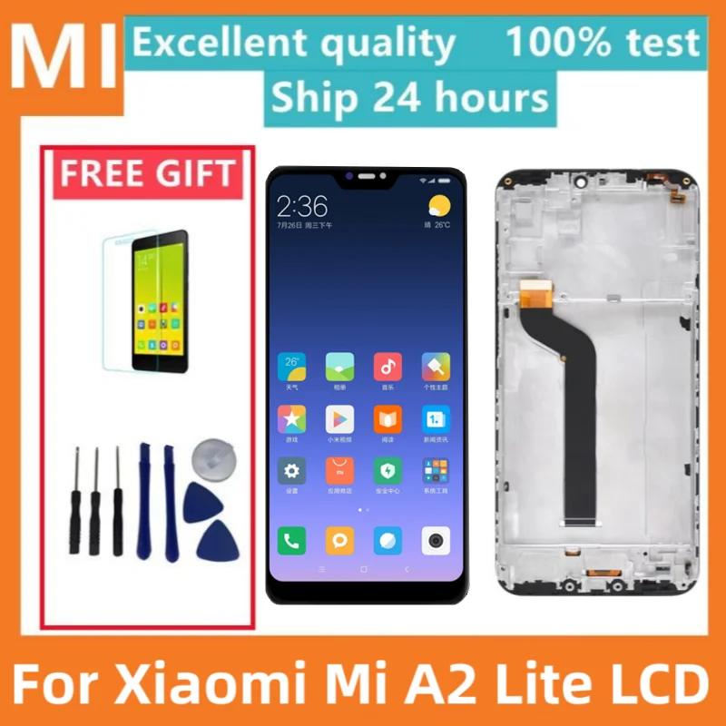 Оригинальный ЖК-дисплей 5,84 дюйма для Xiaomi Mi A2 Lite, сменный ЖК-дисплей с сенсорным экраном для Xiaomi Redmi 6pro, дисплей с рамкой M1805D1SG Оригинальный ЖК-дисплей 5,84 дюйма для Xiaomi Mi A2 Lite, сменный ЖК-дисплей с сенсорным экраном для Xiaomi Redmi 6pro, дисплей с рамкой M1805D1SG
