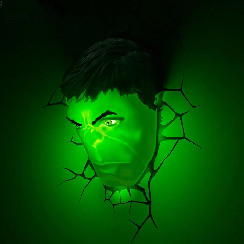

Creative Marvel hero Hulk Head Helmet Fist Glove figures model 3D Wall Lamp Unique LED light Head lamp Home room decoration