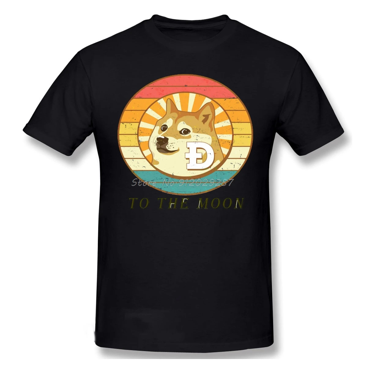 

Top Quality Clothing Doge Dogecoin Bitcoin Digital Currency T-Shirt To The Moon Funny Tees Fashion Short Sleeve Men Shirt