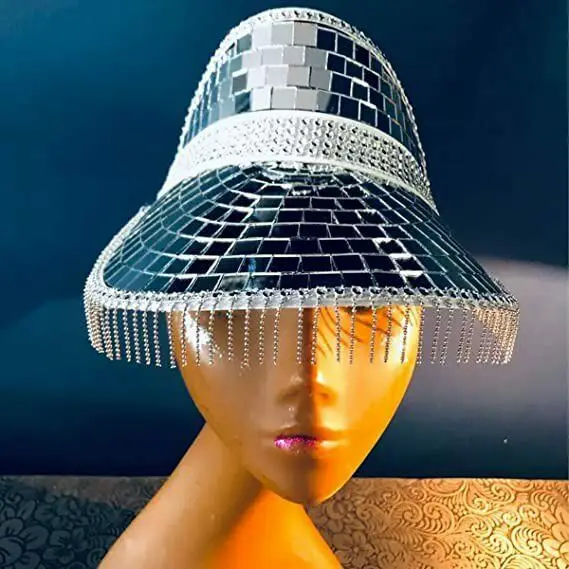 

Disco Ball Festival Visor Glitter Mirror Glass Disco Ball Hat 2022 Newly Gift Decor