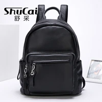 new lychee grain leather backpack fashion casual backpack top layer cowhide student school bag large capacity travel bag